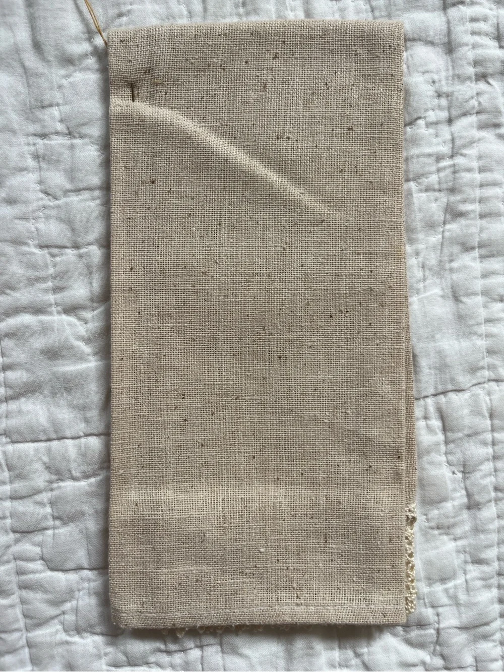 NWT Vtg Linen Kitchen Tea Towel Fingertip Farmhouse Stencil Lace Pineapple Goose
